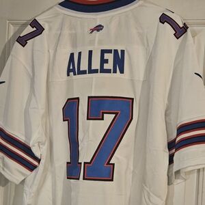 Buffalo BillsWhite Football Jersey with Blue and Red Accents